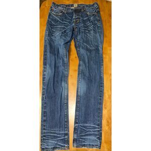 PRPS selvedge Denim Blue Button Fly Red Line Jeans Size 30